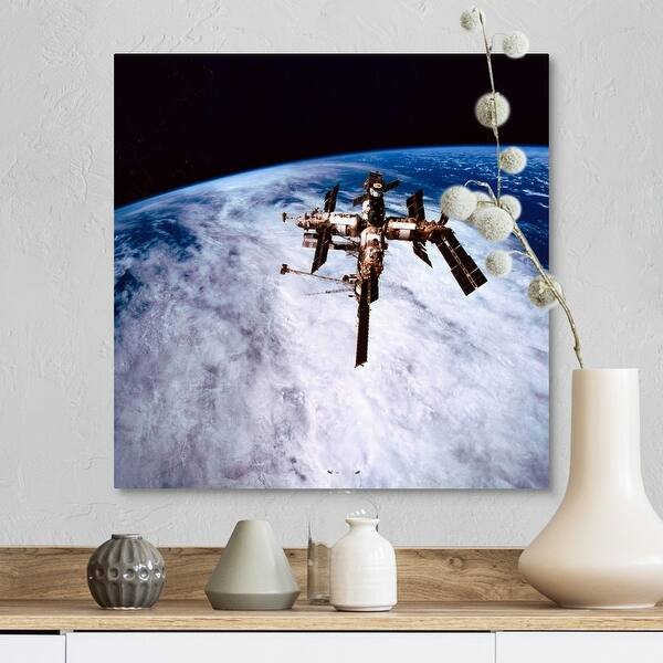 Shop A Space Station In Orbit Above The Earth Canvas Wall Art Overstock 29114775