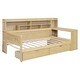 preview thumbnail 7 of 10, Maximize Stroage Space Daybed Wooden Platform Bed Natural Finsh Twin Size Daybed Frame w/ 2 Drawers, No Box Spring Needed
