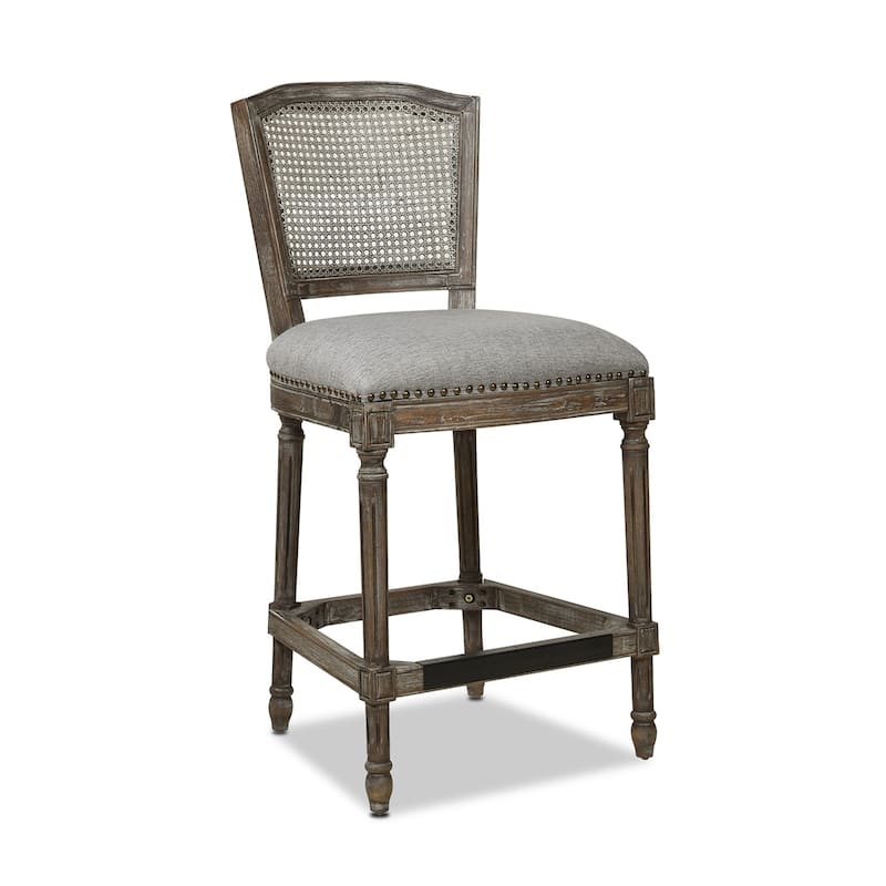 Rattan Wicker High Back Armless Counter Bar Stool