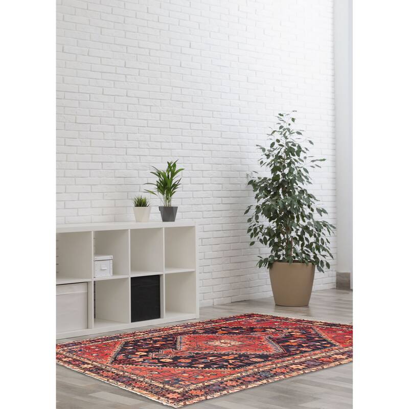 ECARPETGALLERY Hand-knotted Anatolian Vintage Dark Navy Wool Rug - 4'1 x 6'10