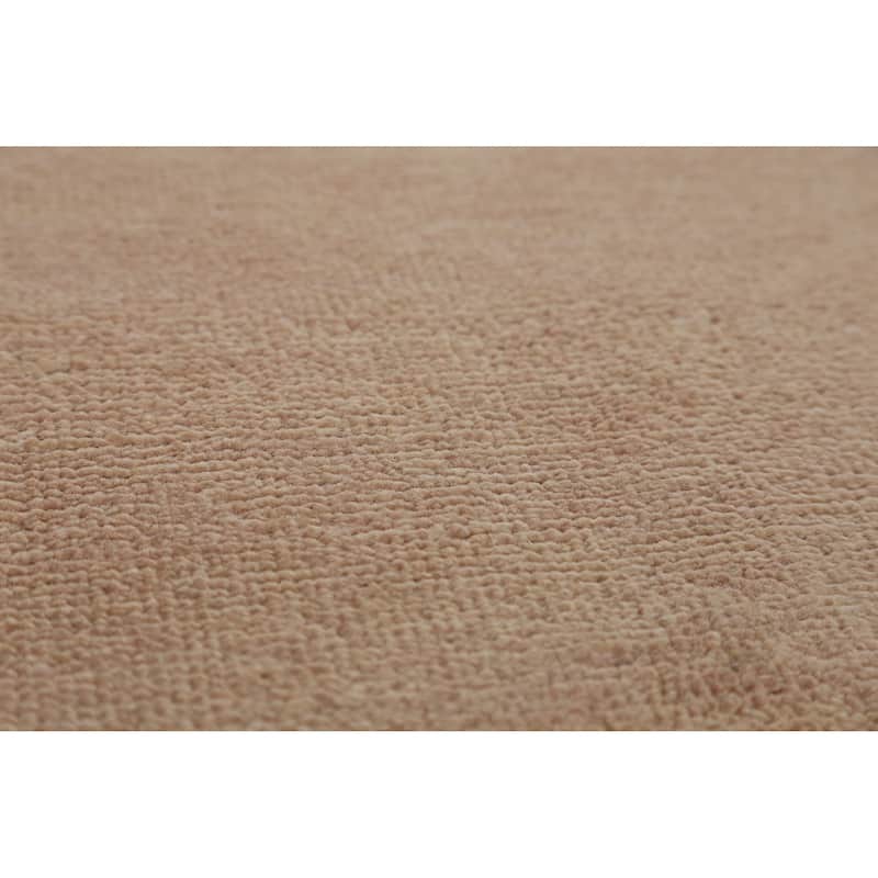 Hand Knotted Oriental 100% Wool Carpet Modern Solid Peach Gabbeh Area Rug - 12' 7'' X 9' 1''