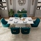 preview thumbnail 5 of 65, 7-Piece Clihome High-gloss Extendable Table Velvet Chair Dining Set