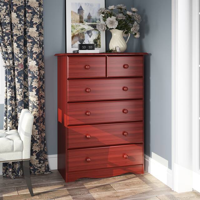 100% Solid Wood 6-Drawer Chest