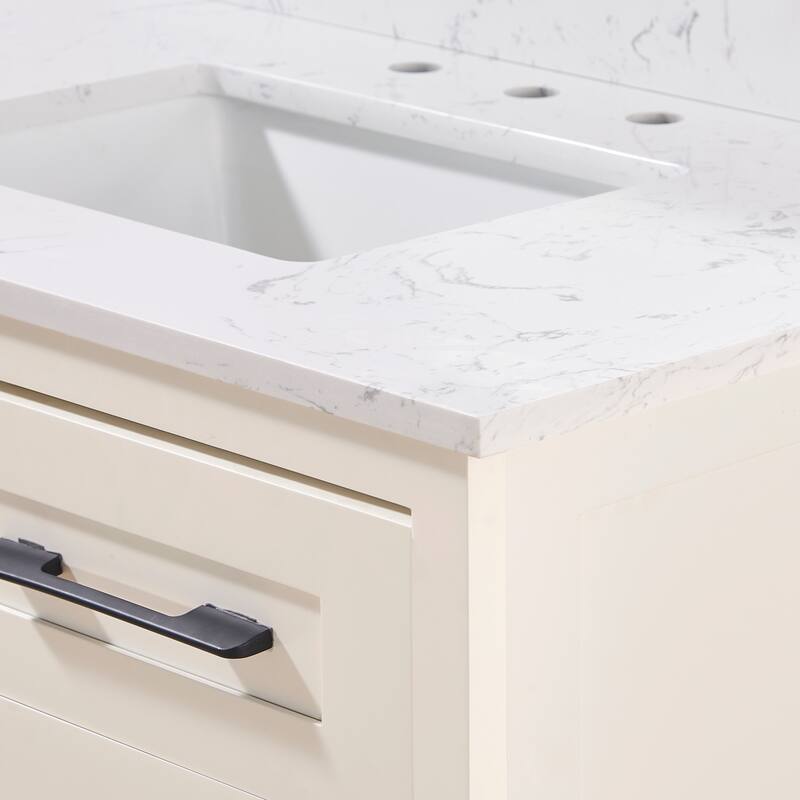 Altair Trento Bathroom Vanity Countertop in Aosta White Finish Without Vanity