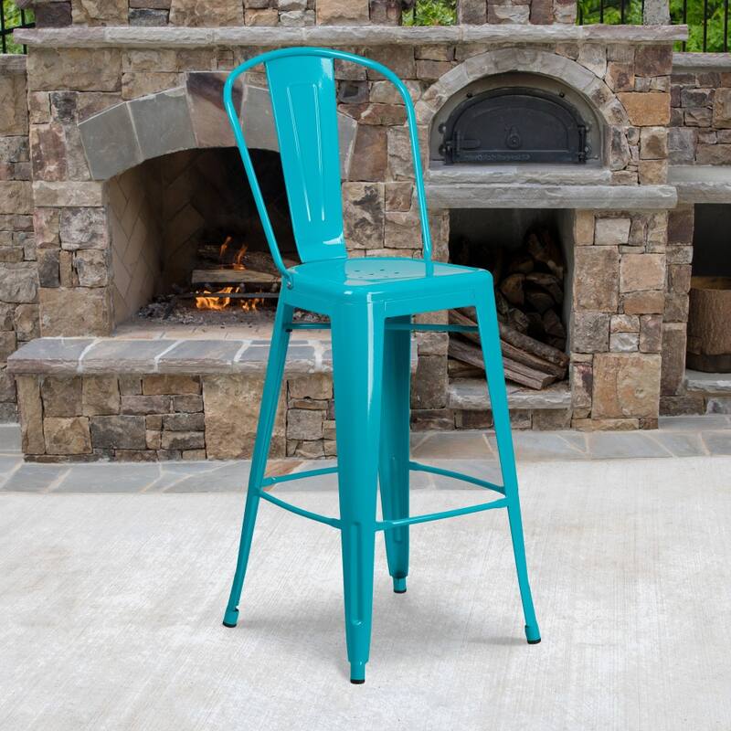 All-Weather Bar Height Stool with Poly Resin Seat