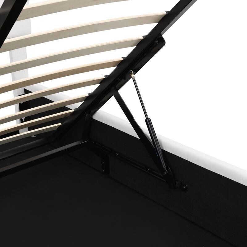 Upholstered Platform Bed Lift Up Storage Bed Frame with Gas Lift up