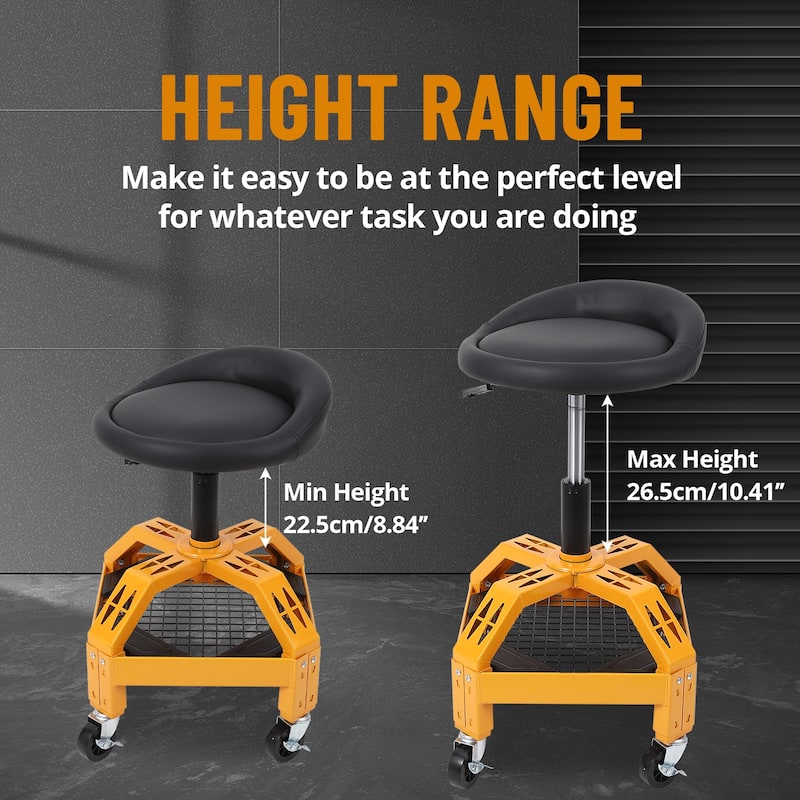 300LBS Mobile Rolling Gear Seat, Rolling Garage Stool - N/A