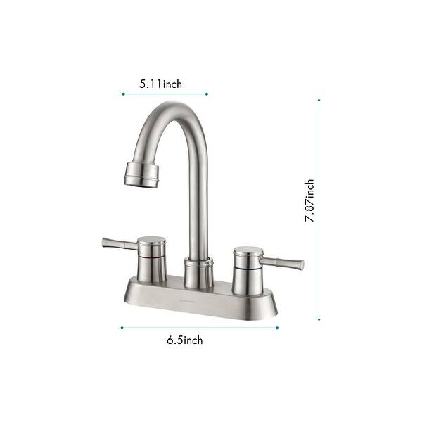 2 Handle Centerset Bathroom Faucet Swivel Spout With Pop Up Drain Bed