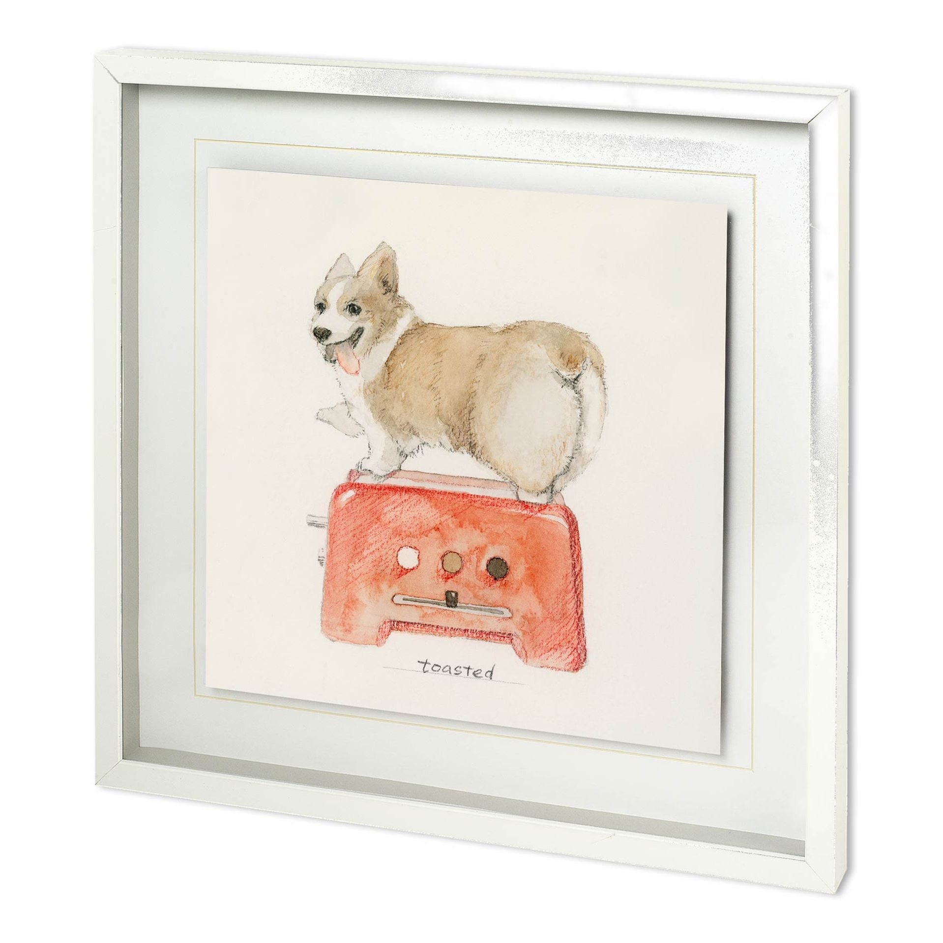 Corgi's Backery II by Mercana Studio a Hand Embellished Textured Framed Art Print Matted under Glass