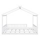 preview thumbnail 6 of 7, Full Size Wood Floor Bed Frame,Pine Wood House Bed with Roof and Fence, for Kids, Boys or Girls,White