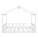 preview thumbnail 42 of 68, Wooden House Bed with Fence, Pine Wood Bed Frame with Roof and Safety Guardrail for Kids, Boys or Girls