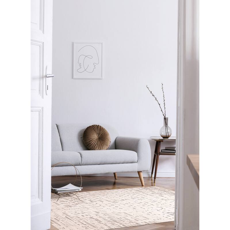 ECARPETGALLERY Hand Loomed Elysian Cream Wool Rug - 7'11 x 9'10