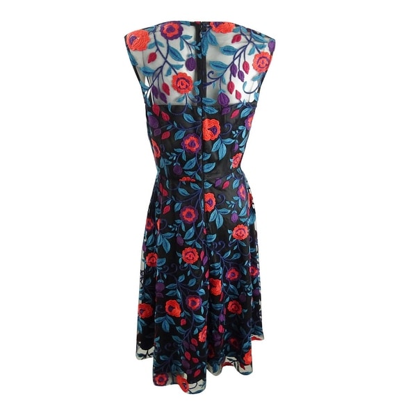 black and red embroidered dress