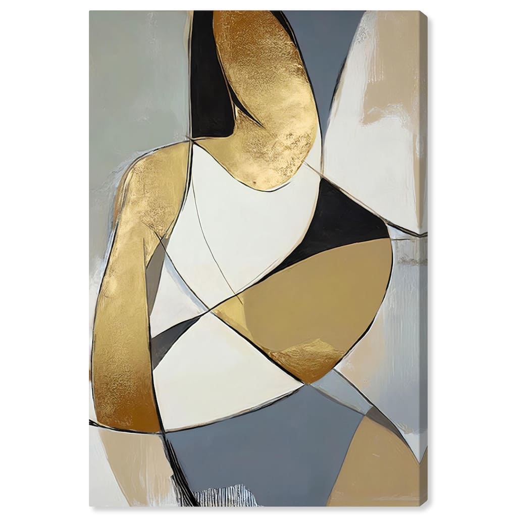 Gold Leaf Contours Canvas by Art Remedy, Gallery Wrapped