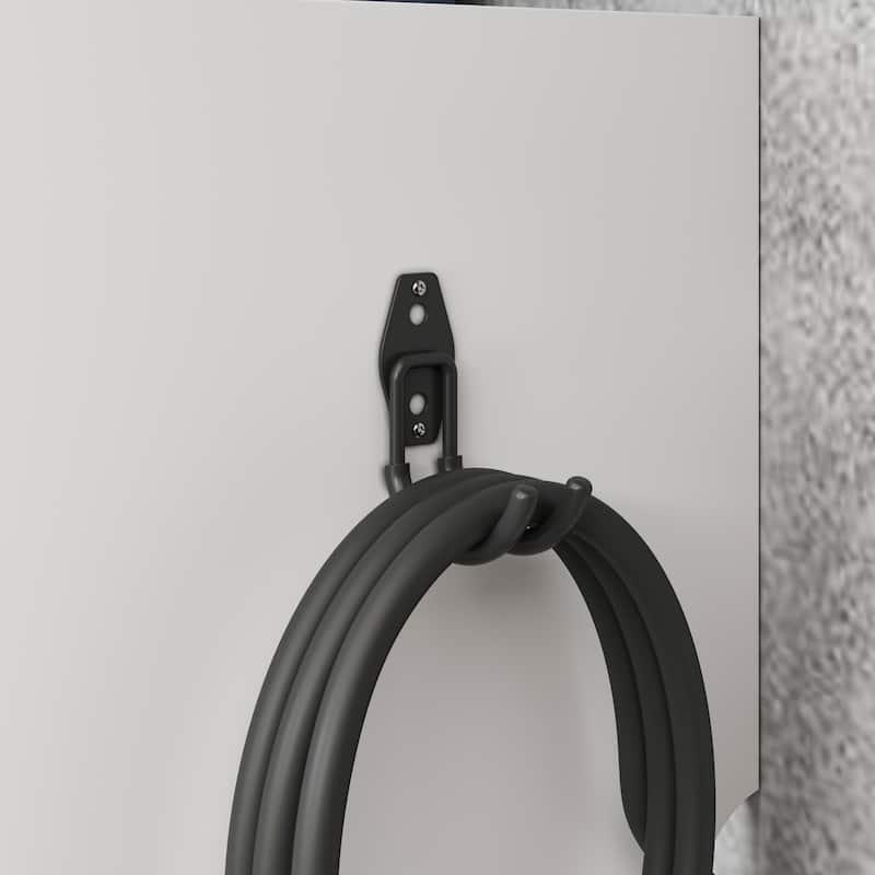 74" Garage Storage Cabinet with EV Charger Stand, Freestanding Charging Station Organizer with Hooks, 2 Drawers & 2 Doors