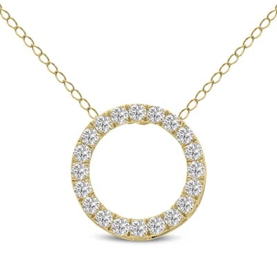 Marquee 1/4 Carat TW Lab Grown Diamond Circle Pendant in 14K Yellow Gold