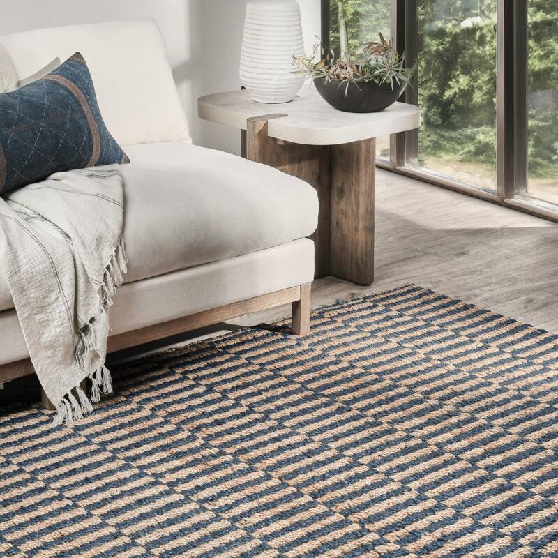 Villa by Classic Home Monterey Jute Handwoven Area Rug - 8x10 - Blue