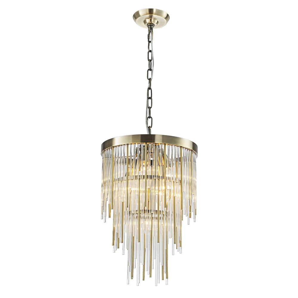 Modern Glam Antique Bronze Waterfall Chandelier Adjustable Ceiling Pendant for Bedroom, Dining Room or Foyer