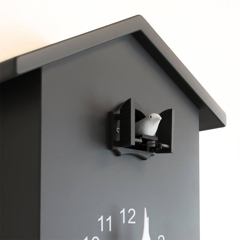 Walplus Grey Minimalist Cuckoo Table Clock 4 changeable birds