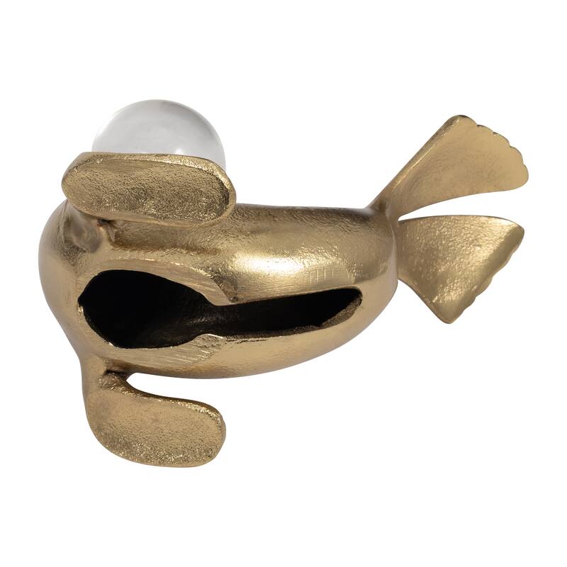 Modern Sea Lion Sculpture Figurine - 7", Gold - 7" x 5" x 7"
