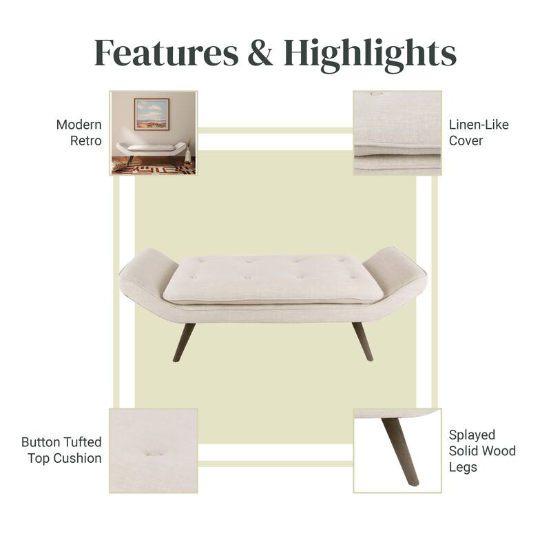 NPD Furniture Newcastle Fabric Tufted Bench