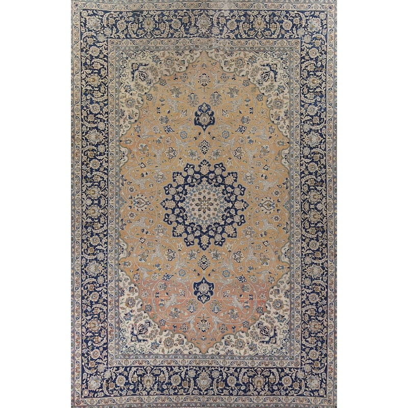 Large Najafabad Persian Vintage Area Rug Hand-Knotted Wool Carpet - 11'7" x 17'4"