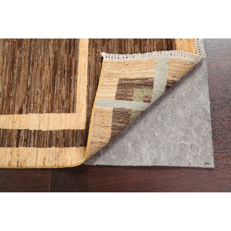 Geometric Gabbeh Kashkoli Oriental Wool Area Rug Hand-knotted Carpet - 3'7" x 4'6"