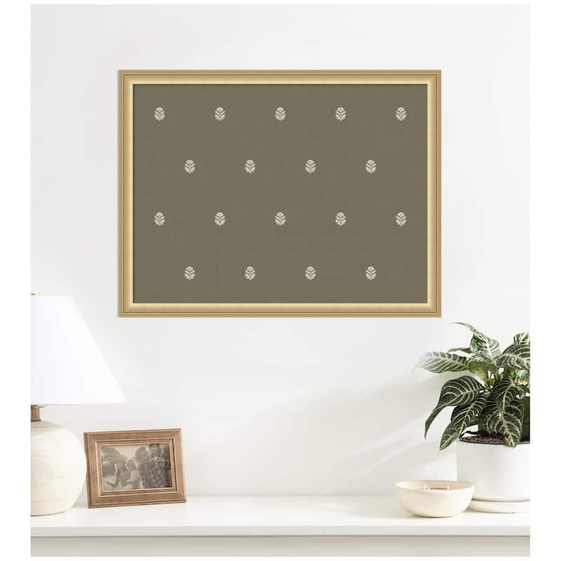 Kate and Laurel Pinboard Green Botanical Block Print