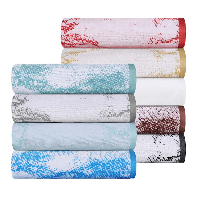 Superior Cotton Quick-Drying Solid and Marble 10 Piece Towel Set