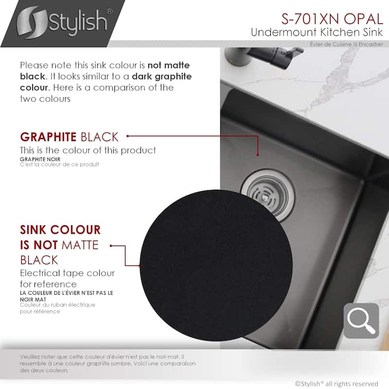 STYLISH 32 inch Graphite Black Double Bowl Undermount Stainless Steel Kitchen Sink with Grids and Basket Strainers Handmade
