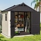 preview thumbnail 35 of 117, Patiowell 8' x 6' / 8' x 8' / 8' x 10 '/ 8' x 12' Plastic Outdoor Shed With Floor for Patio Furniture, Tools (Kick-It Shed)