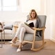 preview thumbnail 2 of 8, Costway Upholstered Rocking Chair with Pillow Rocking Armchair with - See Details