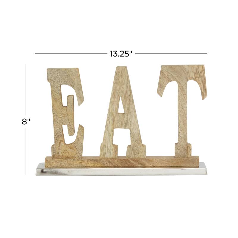 Brown Wood Natural Decorative Sign 8 x 13 x 2 - 13 x 2 x 8