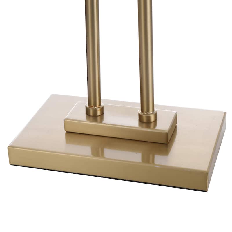 StyleCraft Ashington Brass 2 Steel Brass Poles with Clear Glass Globe Up Lights