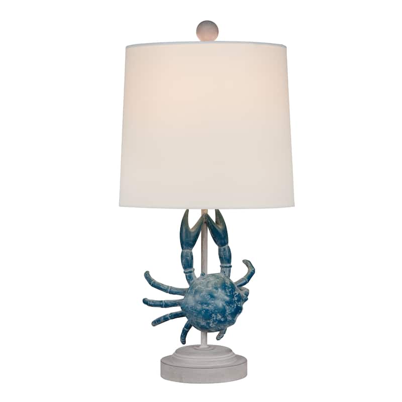 20.25"H Resin Table Crap Lamp with Shade - 10" x 10" x 20.25"