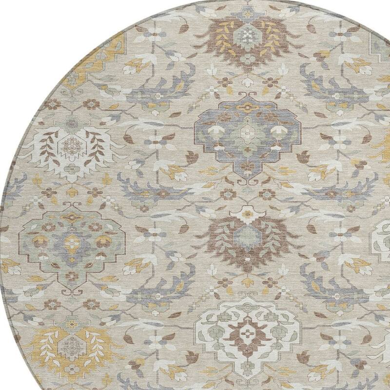 HomeRoots Damask Traditional Rectangle Outdoor Rug