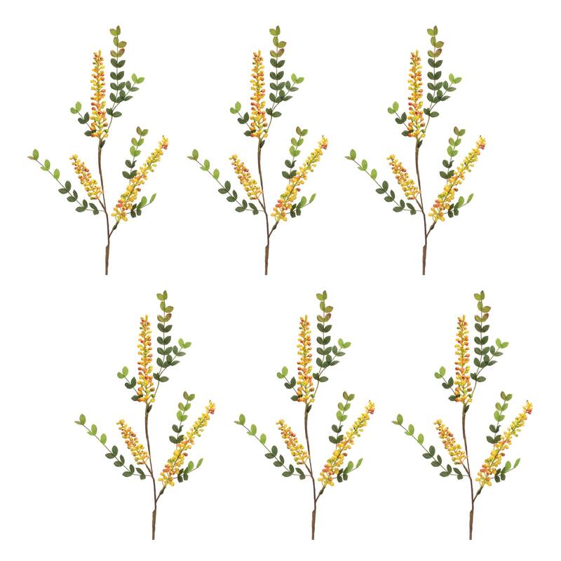 Artificial Berry Foliage Sprays - 32" - Yellow and Green - Set of 6