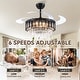 preview thumbnail 2 of 6, 48" Crystal Fandelier Ceiling Fan with Light and Remote Retractable Blades LED Dimmable for Bedroom Living Room Dining Room