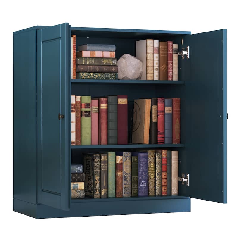 100% Solid Wood 3-shelf Bookcase with Optional Doors by Palace Imports