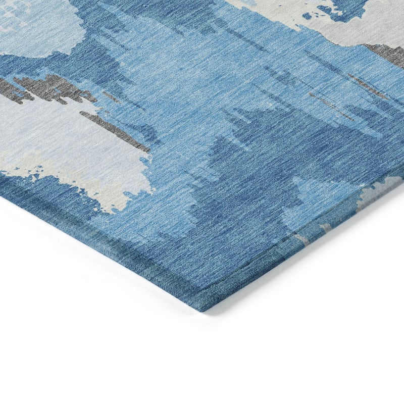 Machine Washable Indoor/ Outdoor Chantille Ombre Abstract Rug