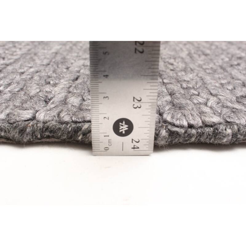 ECARPETGALLERY Braid weave Sienna Charcoal Wool Rug - 5'1 x 7'8