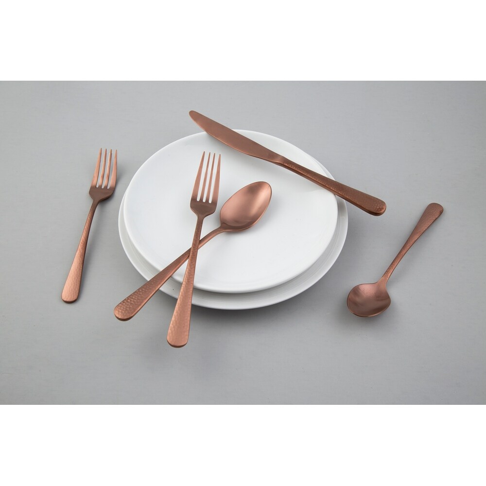 Cambridge Silversmiths Rame Copper 12 Piece Cutlery Set With Block - Bed  Bath & Beyond - 17490304
