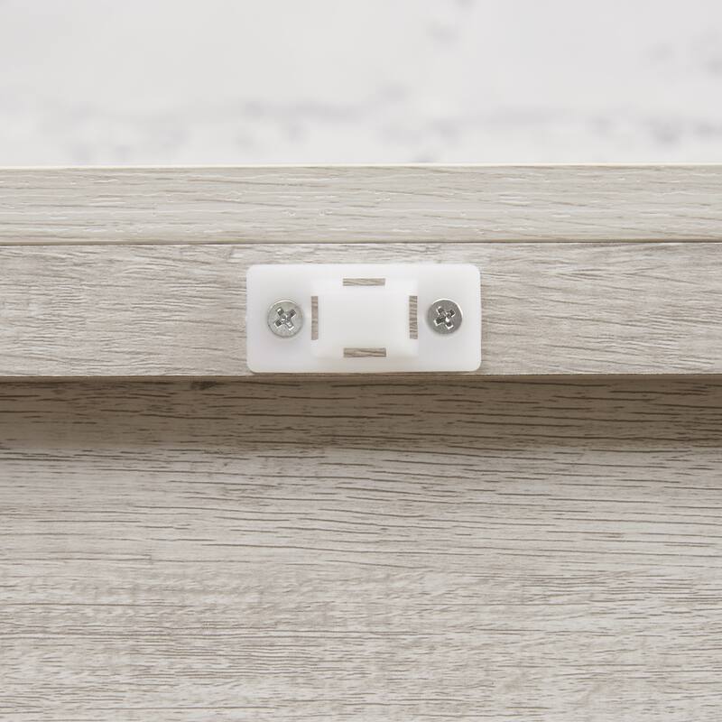 GDFStudio - Brookline Modern Storage Glass Display Cabinet with Flip-Up Glass Doors and 4-Tier Shelving