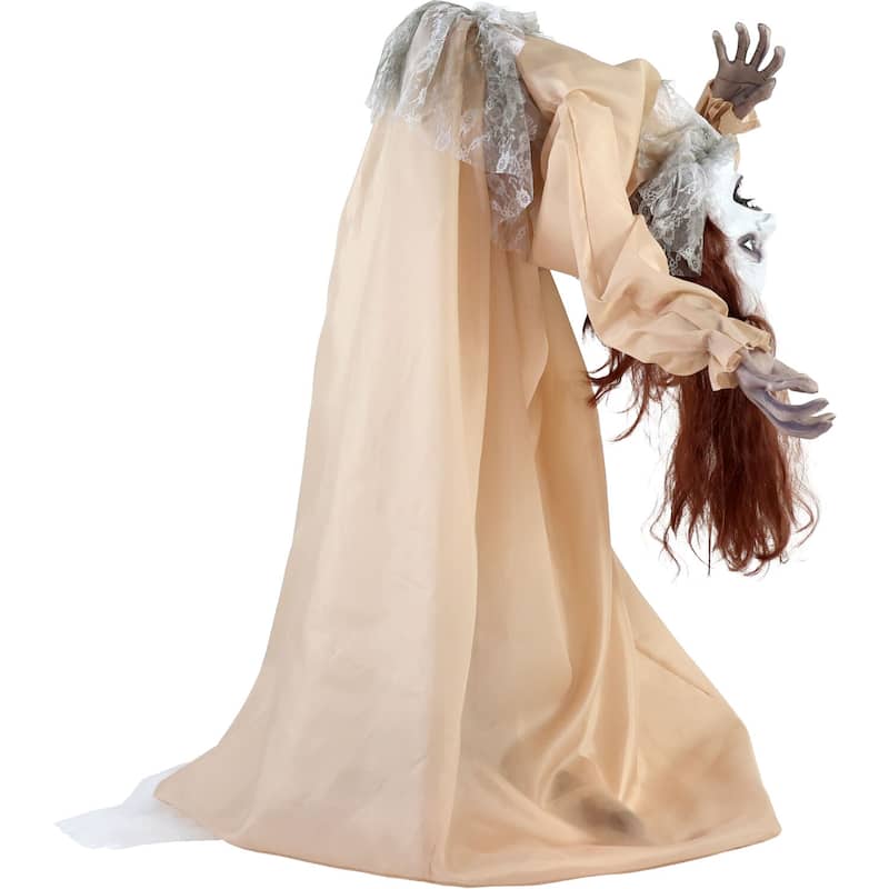 Haunted Hill Farm Haunted Hill Farm 3.4 ft. Touch-Activated Animated Possessed Backbend Lady Halloween Animatronic - Multi