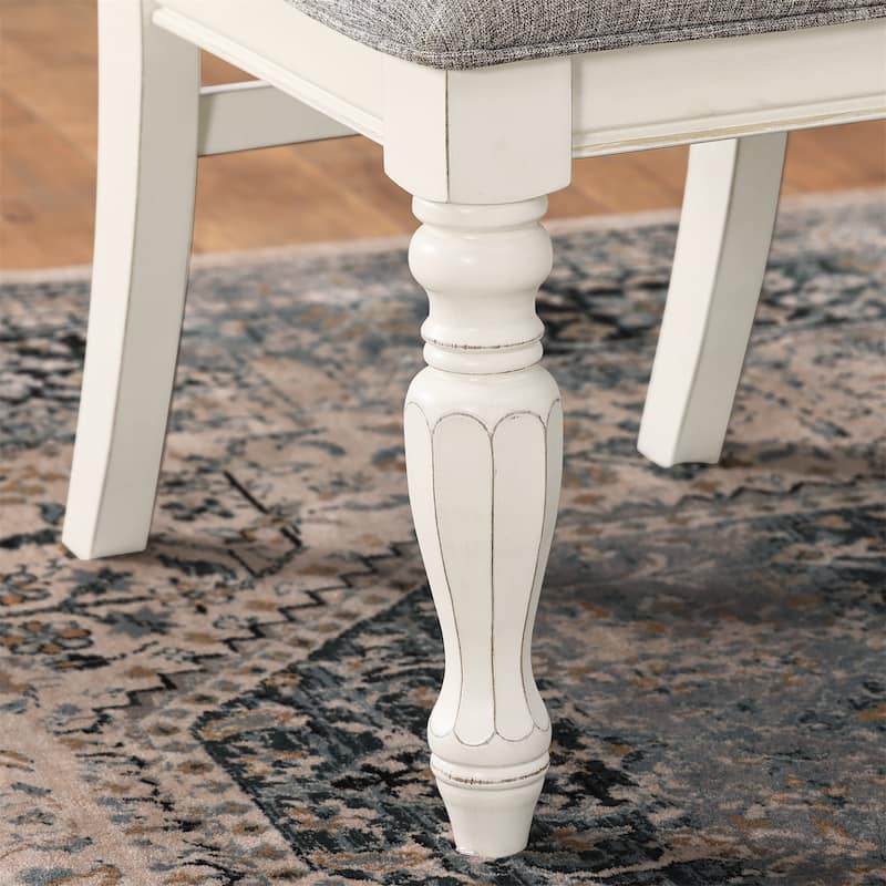 Set of 2 Solid Wood Upholstered Dining Chairs