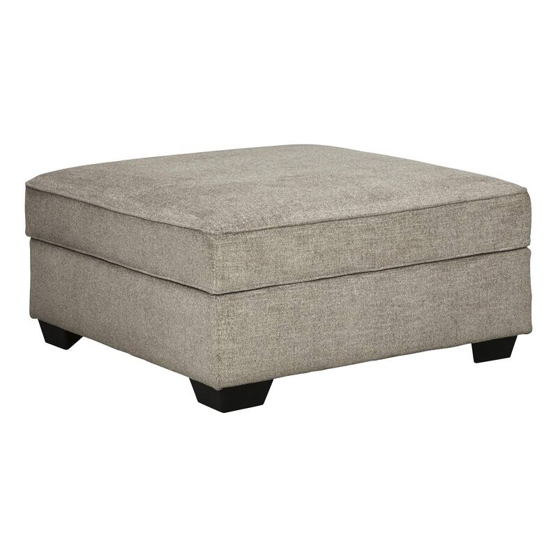 Wooden Ottoman with Hidden Storage and Tapered Block Legs, Gray