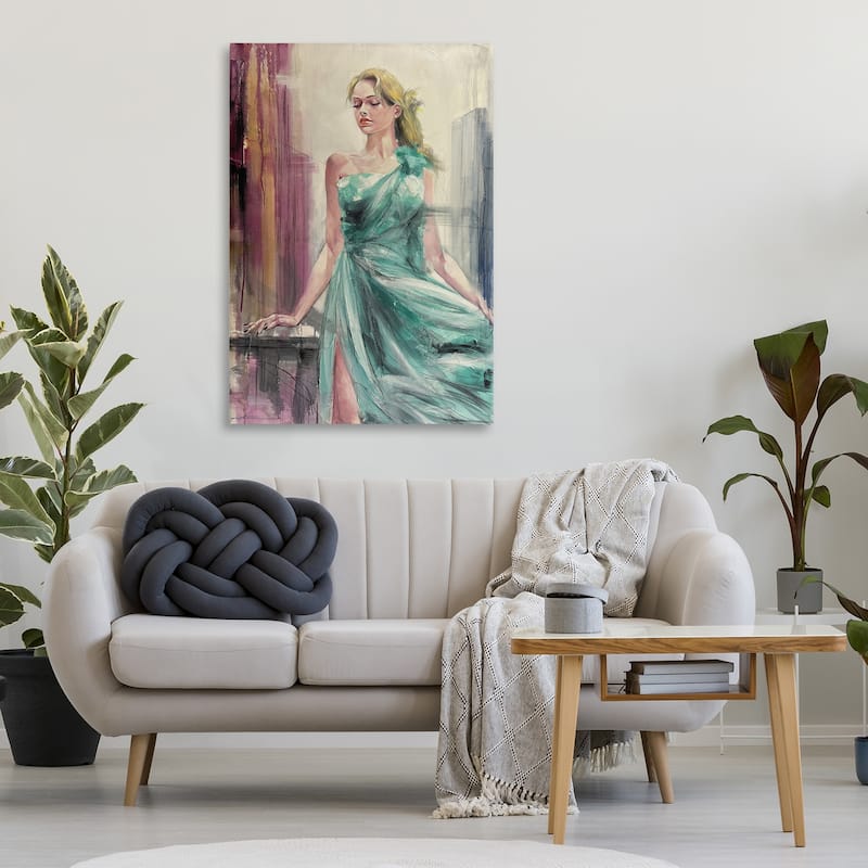 Stupell Elegant Blonde in Dress Canvas Wall Art Design By Lucille Lee