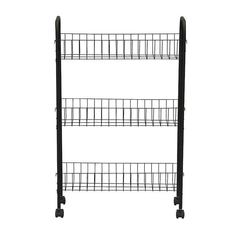 Household Essentials 3 Shelf Storage Cart with Wheels