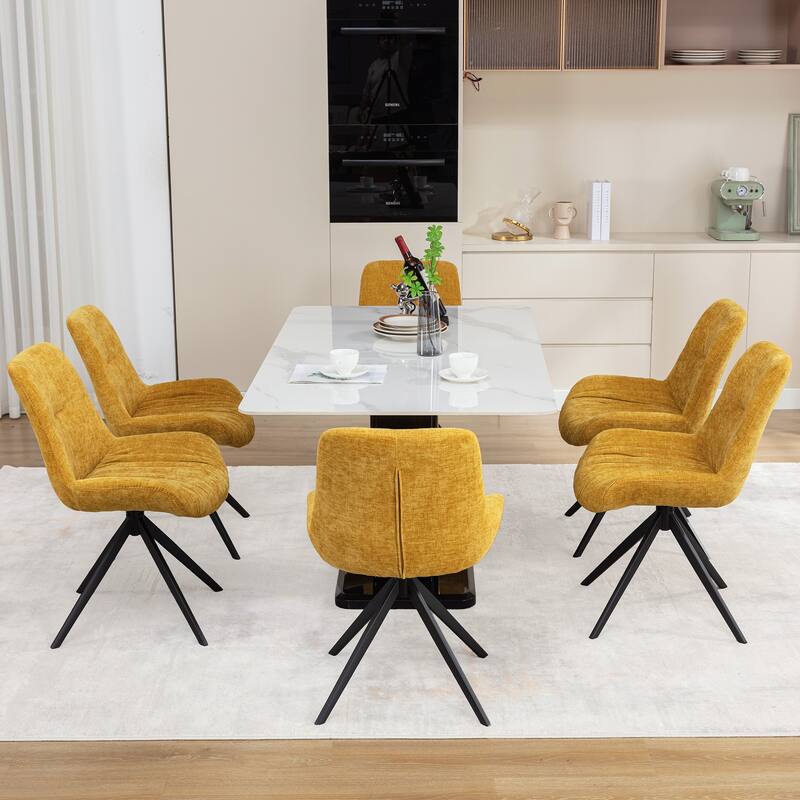 XINMICS Upholstered Dining Chairs Swivel Accent Armchairs