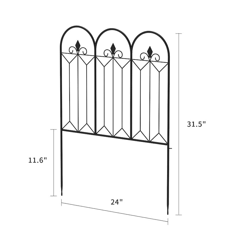 31.5"H 24"W Fence Panel Decorative Metal Fence Panel(5 PCS)
